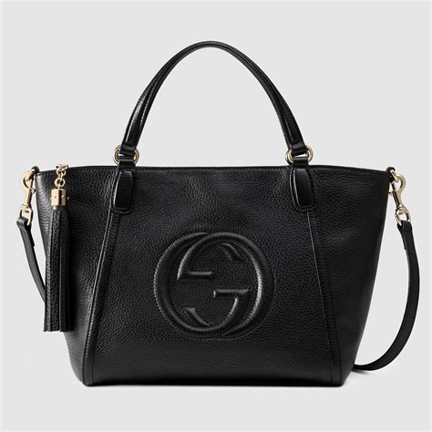 gucci top handle black leather jaguar head|Gucci shoulder strap bag.